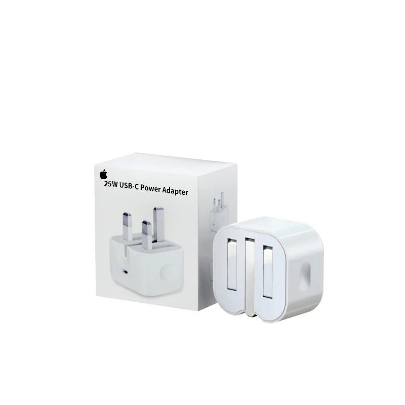 25W iPhone USB-C PD Power Adapter Charger 3 Pin (UK Pin) 25W iPhone USB-C PD Power Adapter Charger 3 Pin (UK Pin)